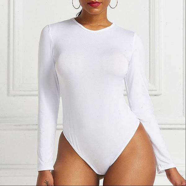 

o neck long sleeve solid womens romper white bodysuit black autumn winter body gray casual lady streetwear bodysuits, Black;white