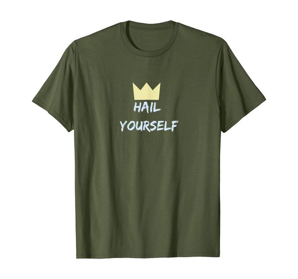 

hail yourself crown lpotl t-shirt, White;black