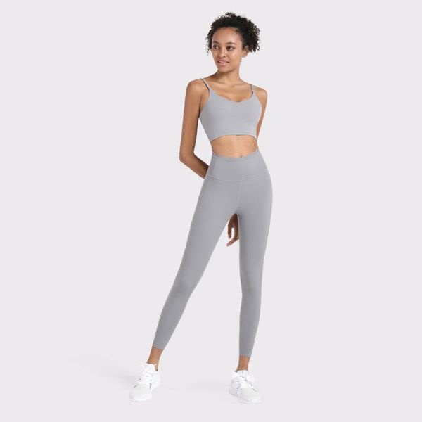 

leggings sport women fitness yoga pants crop high wist suspender bra vest gym clothing running two piece set 2021 outfit