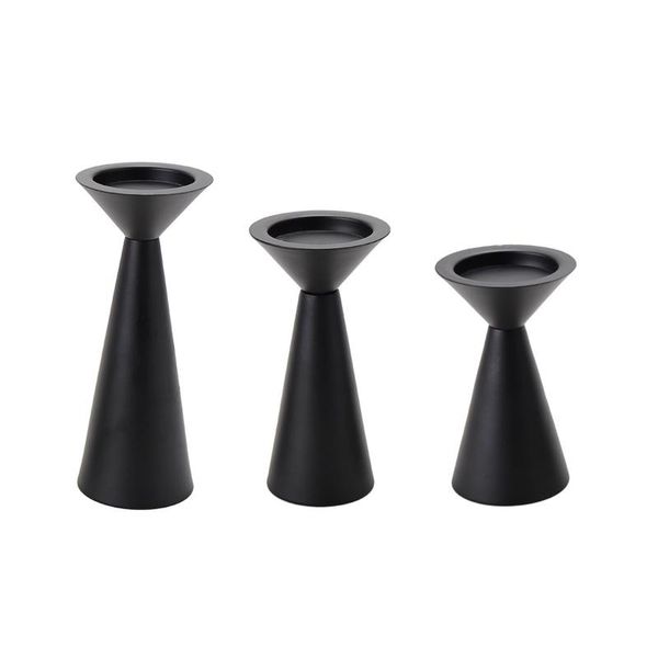 Titulares de vela 2021 Retro Black Ferro Candlestick Candlelight Holder Stand Vintage Candelabro