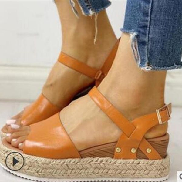 

sandals 2021 summer plus size 43 women wedges shoes woman fashion gladiator platform buckle strap casual female, Black
