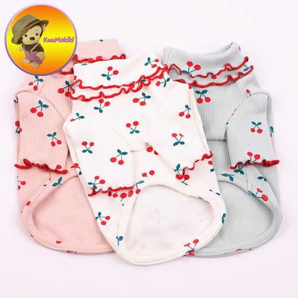 

dog apparel three color 2xs-xl warm winter cherry sweater sweaters puppy clothes lace collar cat pets dogs coats jacket maltese clothing