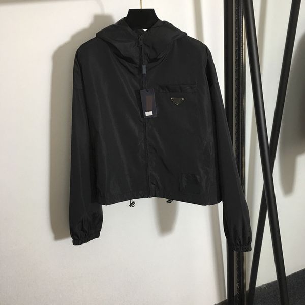 

spring 315 2021 summer brand same style long sleeve hooded black cardigan coat women clothes meiyi