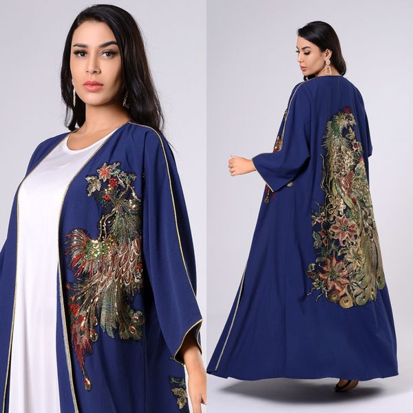 

Eid Mubarak Open Abaya Turkey 2pcs Muslim Sets Abayas for Women Dubai Hijab Dress Islamic Clothing Kaftan Musulman Ensembles