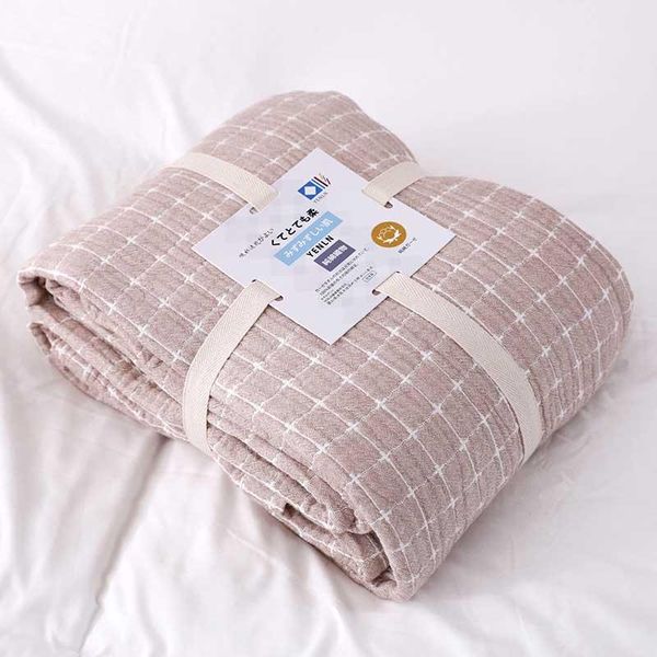 

blankets summer simple grid cotton gauze sofa blanket air conditioning quilt breathable bedspread tapestry home decor