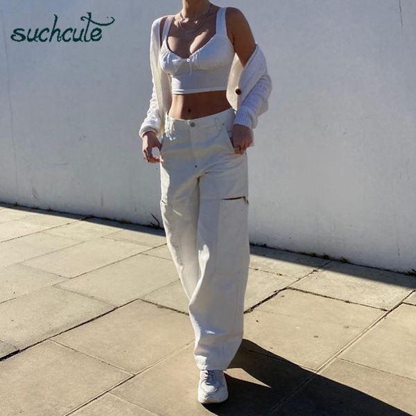 

women's jumpsuits & rompers casual straight cargo pants women baggy trousers wide leg joggers summer high waisted ulzzang camoufla, Black;white