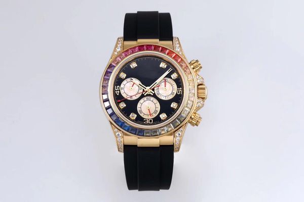 

bl diamond watch 116598rbow timing montre de luxe 4130 mechanical movement watches 40mm (36 gems) rubber band designer watches, Slivery;brown