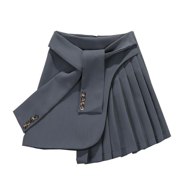 

[ewq] summer arrivals women skirts high waist lace up bandage short mini pleated skirt casual 4 color, Black