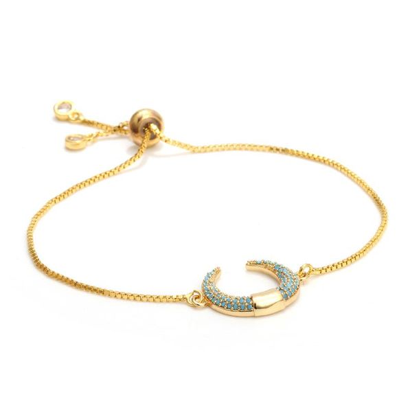 

fashion simple micro horn copper bracelet link, chain, Black