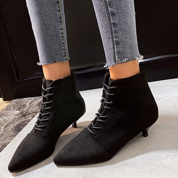 

dress shoes 2021 buckle winter motorcycle boots women british style ankle gothic punk low heel boot shoe plus size#3, Black