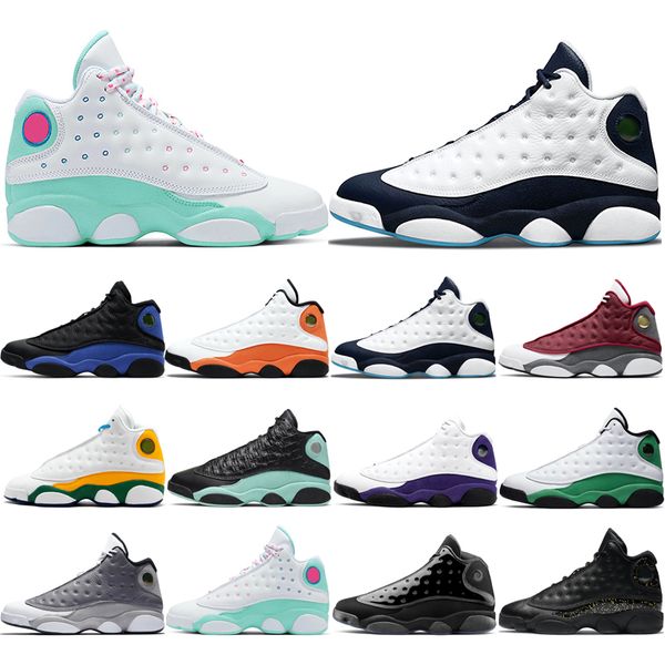 

original 13s basketball shoes atmosphere grey aurora green bred cap and gown chicago flint gold glitter he got game starfish size 40-46 snea