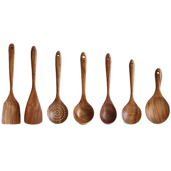 

kitchen utensils set, wooden spoons for cooking non-stick pan tool and utensil storage wood