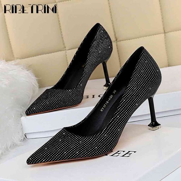 

sandals brand female pointed toe slip on office shoes spring women casual elegant handmade pumps, Black