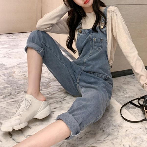 

women's jeans autumn version harlan hole denim suspenders for women ladies original favorite recommend clearance direct sales, Blue