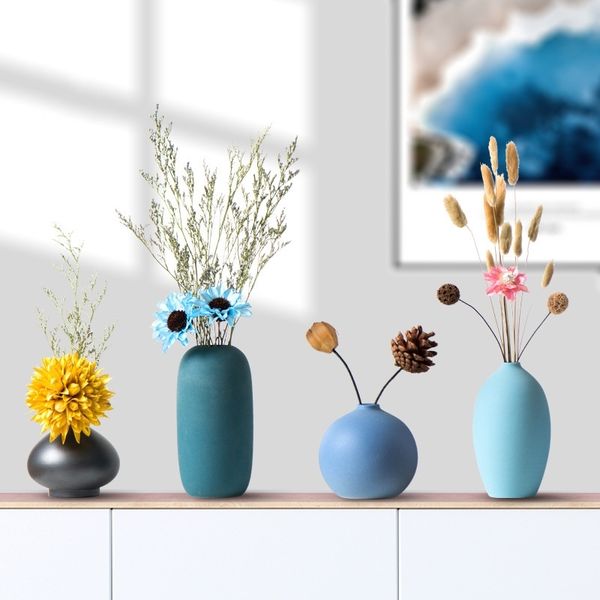 Vasi di fiori minimalisti moderni per la casa Accessori per la decorazione del soggiorno di casa Vaso in ceramica creativo per la disposizione dei fiori 210409