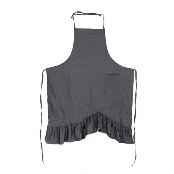 

aprons casual pleated lace kitchen cooking for women chef apron with pocket soft cotton blend grilling bbq work neck