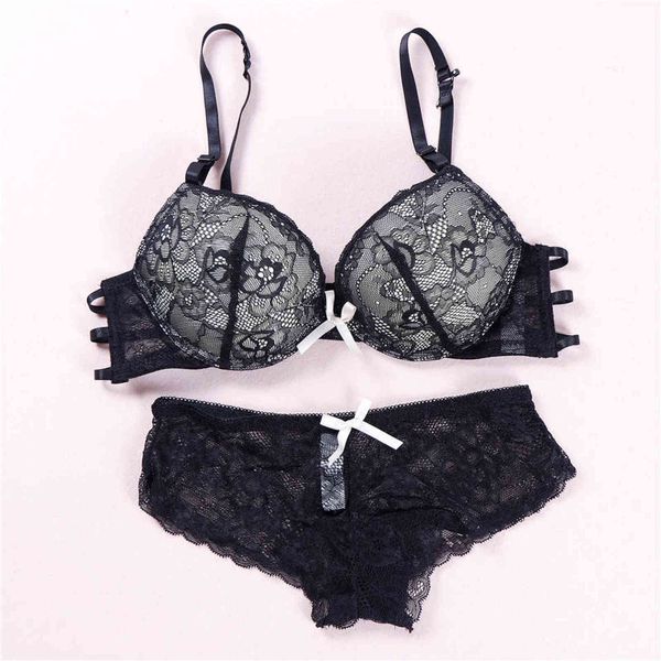 

nxy set fashion lace thin deep v-neck push up underwear selling vintage solid color bra set lingerie sets 1128, Red;black