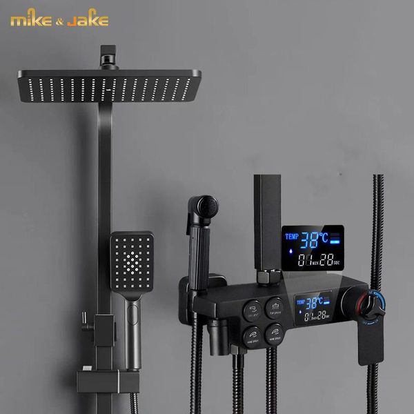 

black luxury shower set brass mixer wall bathtub faucet bathroom gy552 sets