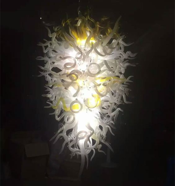 

amber and clear,white blown glass chandelier modern and fashion style home lighting decoration