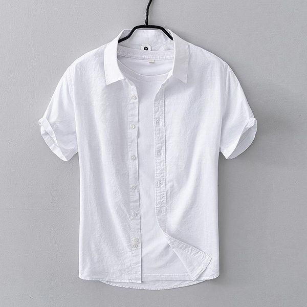 

men's casual summer shirts with short sleeves and square collar, White;black