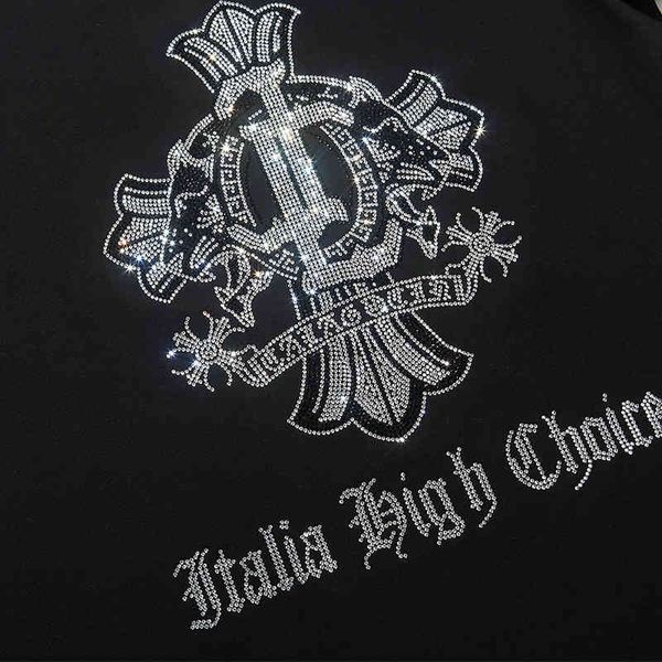 

crosin new large men's trend drill short sleeve t-shirt for men brand qodq, White