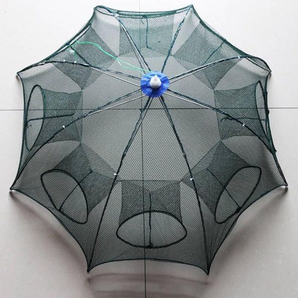 

automatic folding 4/6/8/12/16 hole fishing net minnow shrimp cage nylon foldable crab fish trap cast tool accessories