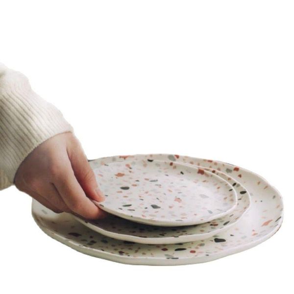 

dishes & plates ceramic tableware european set home kitchen saucer plate creative dinner rice bowl