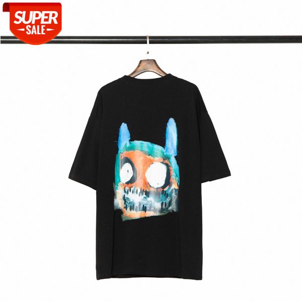 

revenge angel bad vibes forever hip-hop graffiti hand-painted short-sleeved t-shirt men and women high street #z31w, White;black