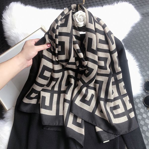 

2021 designer scarf fashion women's decorative silk brand printed luxury long scarfs 180*90cm, Blue;gray