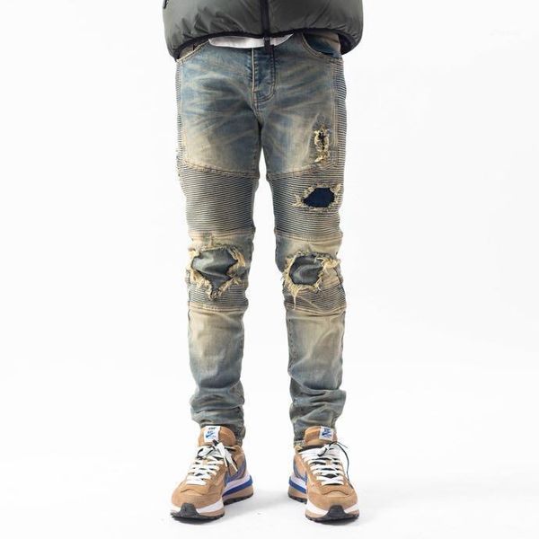 

men's jeans wb01620 fashion 2021 runway luxury european design party style clothing, Blue