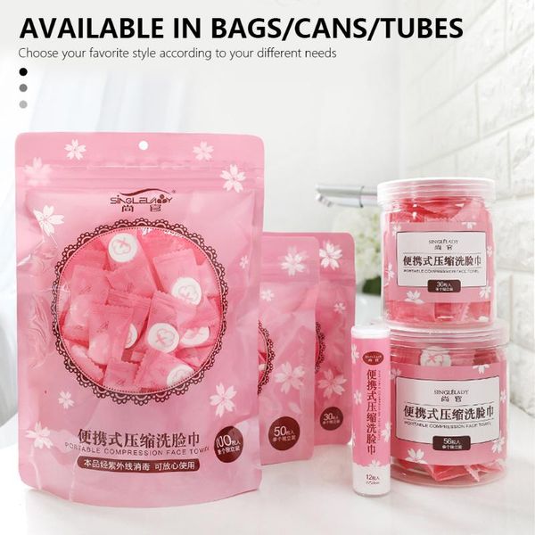 

100/56pcs pure cotton compressed portable disposable travel face towel water wet wipe washcloth napkin outdoor moistened tissues