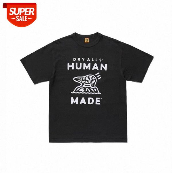 

trendy human made cartoon letter printing round neck thin t-shirt for men and women #ti5r, White;black