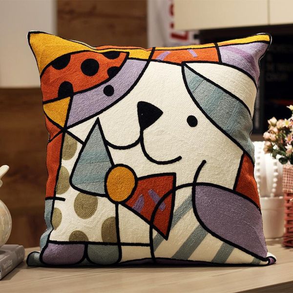 

pillow case abstract covers decorative embroidery year 2022 art pillows decor home pillowcases cushion 45*45 luxury cover