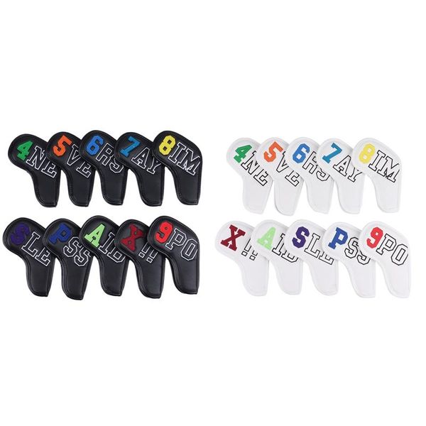 

golf training aids iron head cover set with fine embroidered digital cue 456789apsx 10pcs headcovers for club