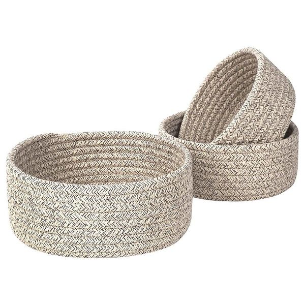 

storage baskets design set of 3 cotton rope nesting bowls, small catch all basket, cute closet and bins for shelves,mini basket