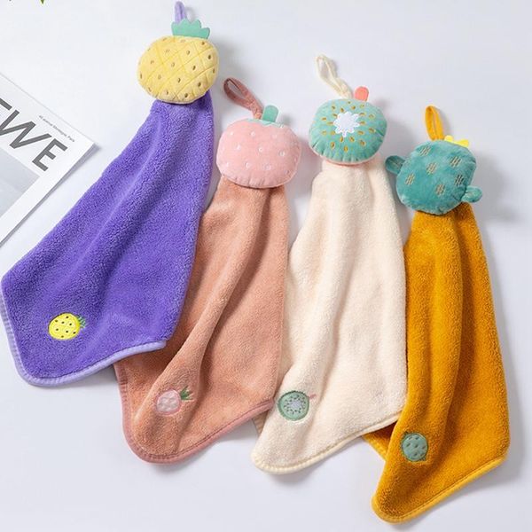 

towel cute fruit hand kitchen hangable for facecloth bath handkerchief fleece soft absorbent washcloth towels