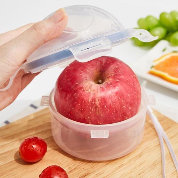 

storage bottles & jars apples-shape fruit box w/buckles transparent pp food grade refrigerator kitchen fresh-kepping