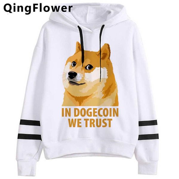 

men's hoodies & sweatshirts dogecoin to the moon male 2021 printed plus size y2k aesthetic pullover hoody harajuku, Black