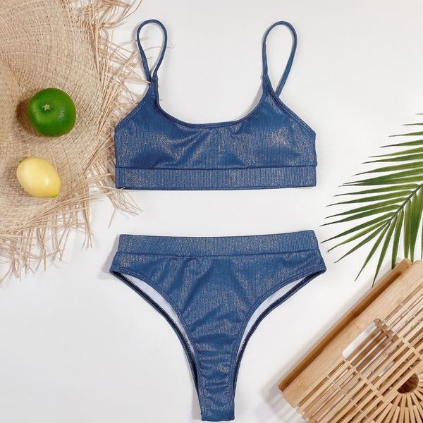 

women's swimwear high waist tube solid color bikini women 2021 foreign single swimsuit european and american ladies split, White;black