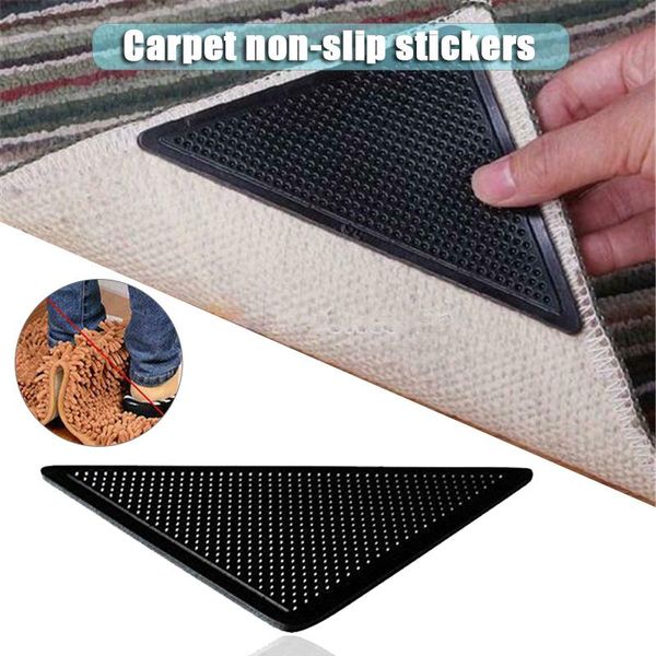 

bath mats 4pcs waterproof carpet non-slip stickers self-adhesive triangular reusable anti slip rug mat grippers g10
