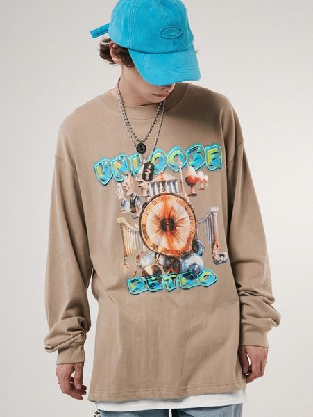 

men building & letter graphic drop shoulder tee v6da#, White;black