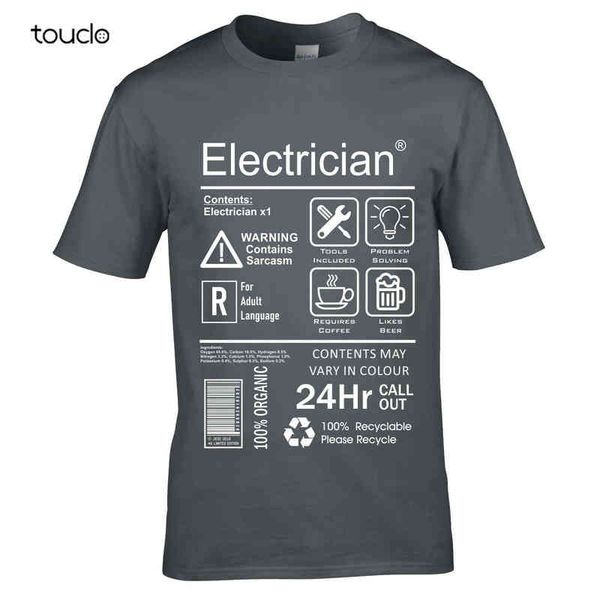 

funny electrician package care instructions mens t-shirt electrical engineer 2019 summer men o-neck tee shirt 3d print tee g1217, White;black