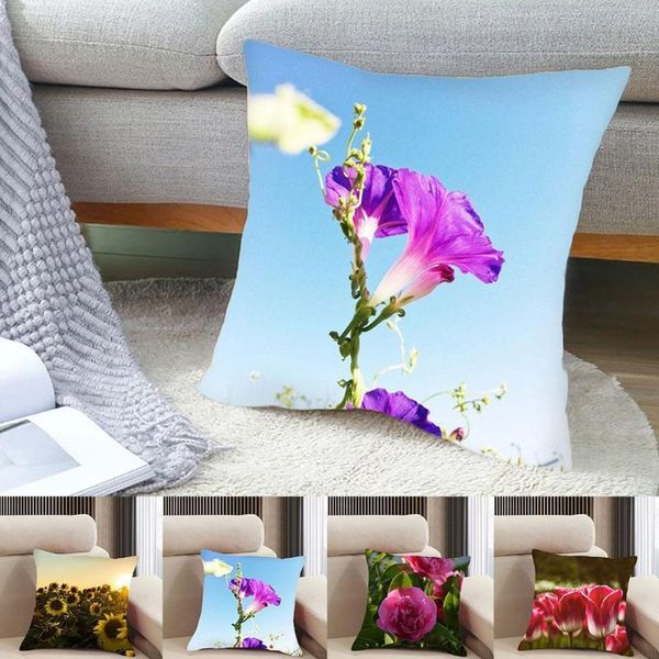 

pillow case 45x45cm plant art cushion covers yellow sunflower cases home bedroom sofa office car chair decorative pillowcase