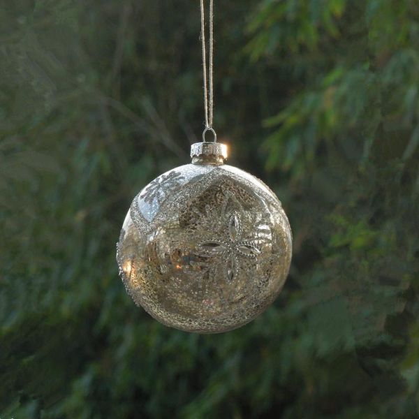 

party decoration 100pcs/pack silver series handmade hanging glass ball christmas day globe festival friend gift