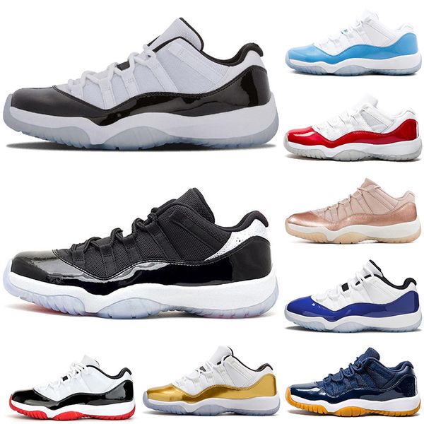 

2021 original 11s basketball shoes low 11 men bred concord infrared university varsity red rose gold white blue closing ceremony navy gum sn, White;red