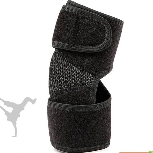 

adjustable breathable arm athletics guardian sport protecting crashproof elasticity elbow brace run sportsman defender & knee pads, Black;gray