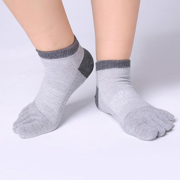 

men's socks 1 pair men's cotton five-finger mesh breathable sports summer split toe, Black