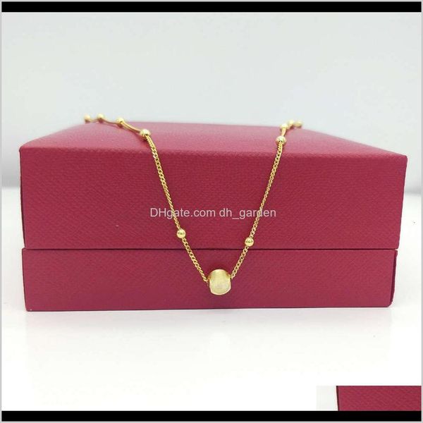 

other necklaces & pendants drop delivery 2021 925 pure sier electroplated genuine cats eye and clavicle chain light luxury gold jewelry tran, Silver