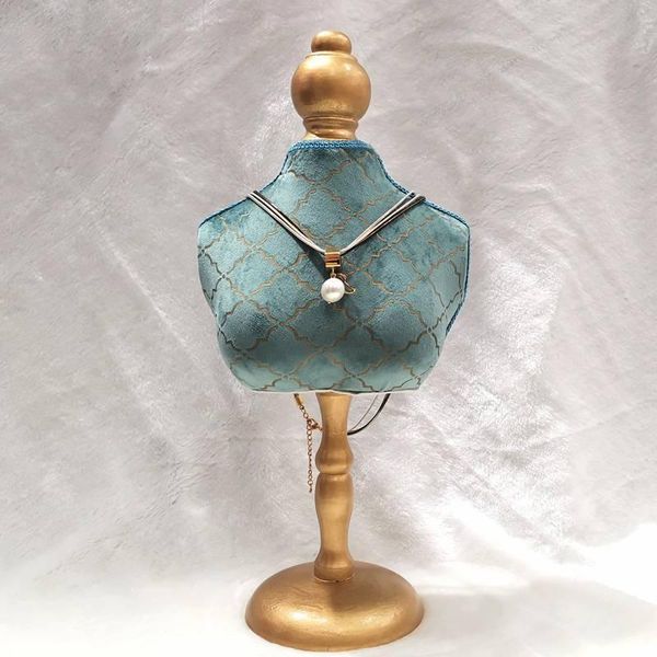 

jewelry pouches, bags wooden mannequin stand portrait jewellery display neck props hanging necklace bust holder, Pink;blue
