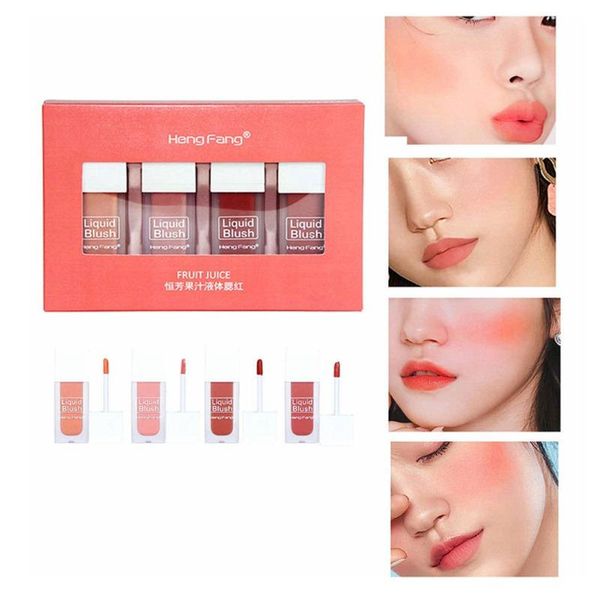 

blush 4pcs matte liquid set long-lasting brighten skin tone waterproof blusher makeup cosmetic selling w1